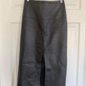 & Other Stories Midi Leather Pencil Skirt